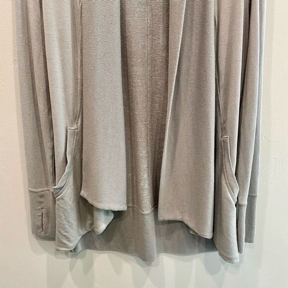 Athleta Sage Green Gray Open Front Cardigan - Size: XXS - Picture 6 of 15
